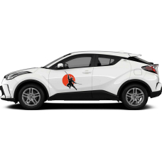 Наклейки на авто 3D TUNING STUDIO Самурай 490х450х0.15мм=2штуки