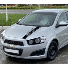 Смуги на капот авто 3D TUNING STUDIO Шевроле Авео 980х130х0.060мм