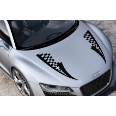 Смуги на капот 3D TUNING STUDIO Шашки 770х170х0.060мм=2штуки